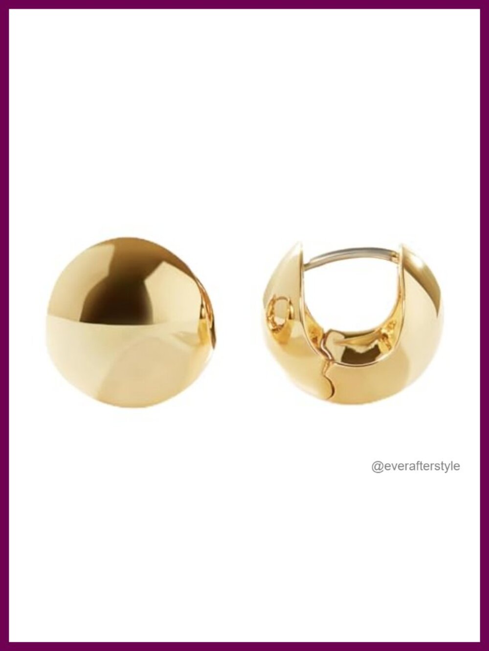 14k Gold Plated Sphere Hoop Earrings Hypoallergenic Tarnish Free Huggie Hoops